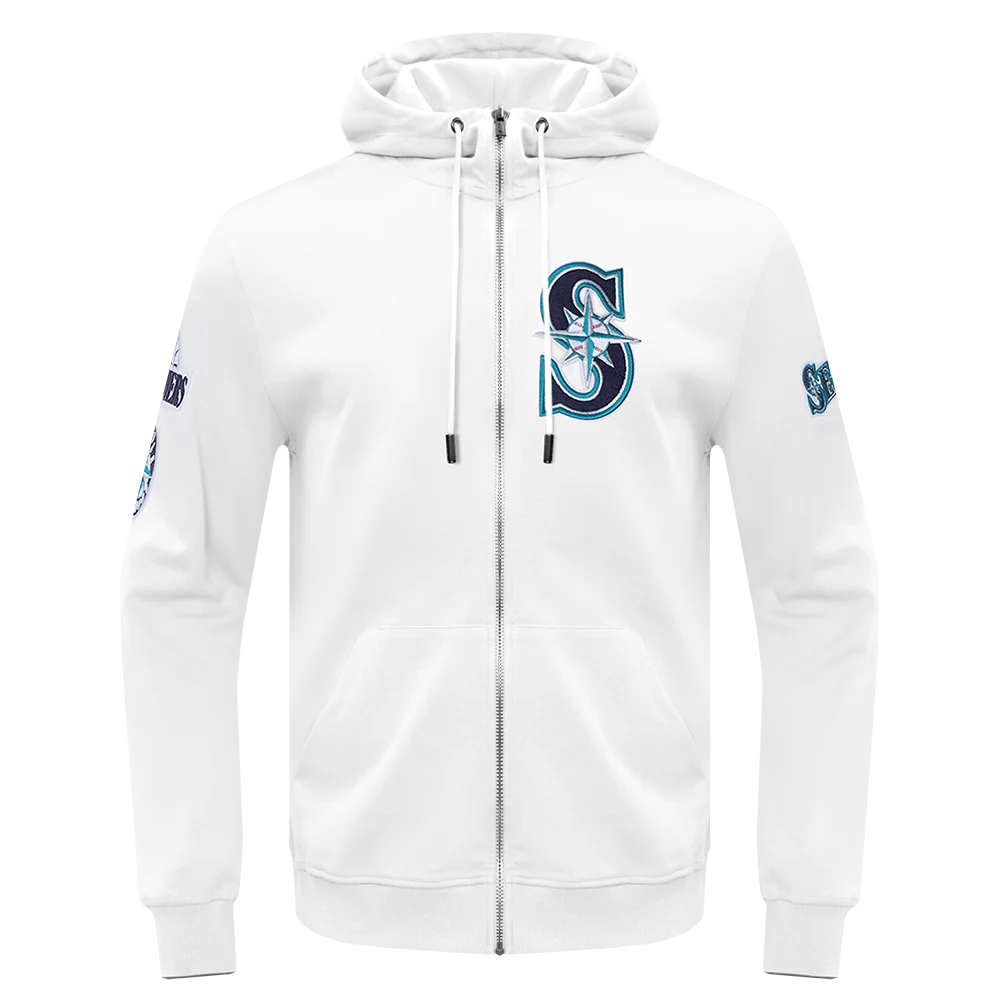 MLB SEATTLE MARINERS CLASSIC CHENILLE MEN'S FULL ZIP PULLOVER HOODIE