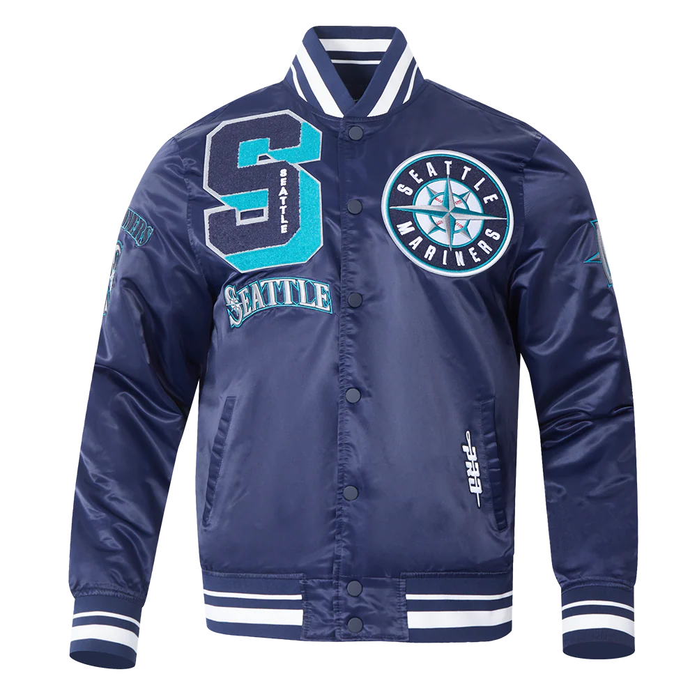 MLB SEATTLE MARINERS MASHUP MEN'S RIB SATIN JACKET