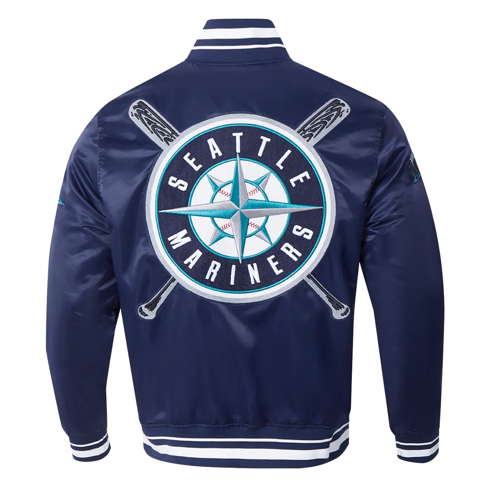 MLB SEATTLE MARINERS MASHUP MEN'S RIB SATIN JACKET