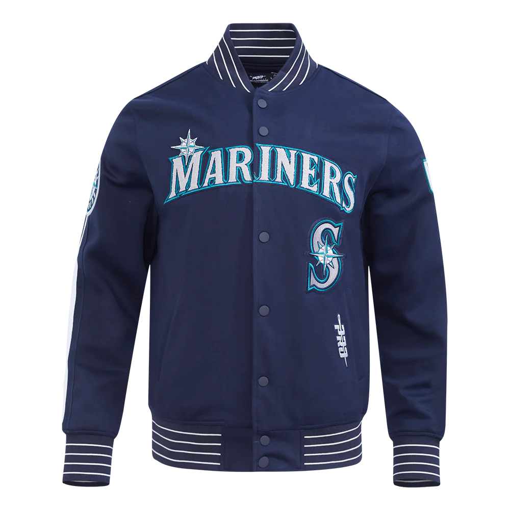 MLB SEATTLE MARINERS CURRENT LOGO PRO GAME DAY MEN'S DOUBLE KNIT JACKET