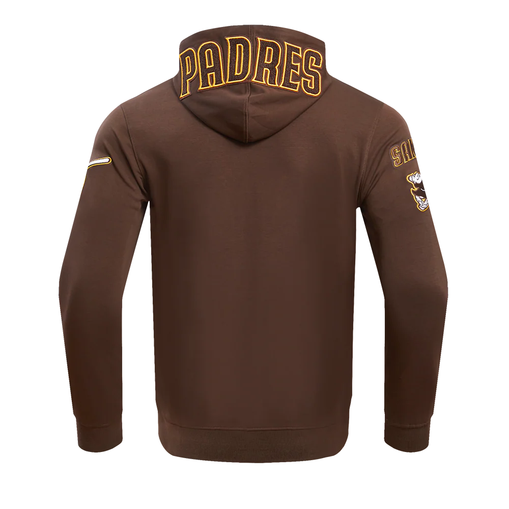 MLB SAN DIEGO PADRES CLASSIC CHENILLE MEN'S FULL ZIP PULLOVER HOODIE