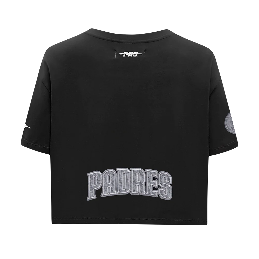 MLB SAN DIEGO PADRES REVERSE FRENCH TERRY WOMEN'S SINGLE JERSEY BOXY TOP