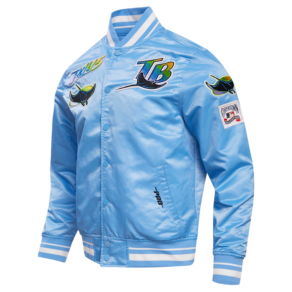 MLB TAMPA DEVIL RAYS RETRO CLASSIC MEN'S RIB SATIN JACKET