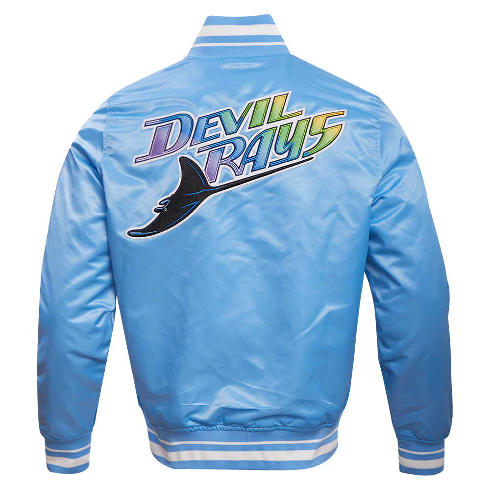 MLB TAMPA DEVIL RAYS RETRO CLASSIC MEN'S RIB SATIN JACKET