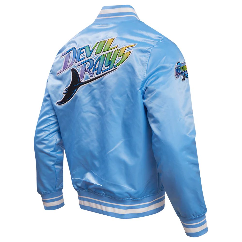MLB TAMPA DEVIL RAYS RETRO CLASSIC MEN'S RIB SATIN JACKET