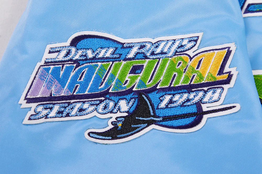 MLB TAMPA DEVIL RAYS RETRO CLASSIC MEN'S RIB SATIN JACKET