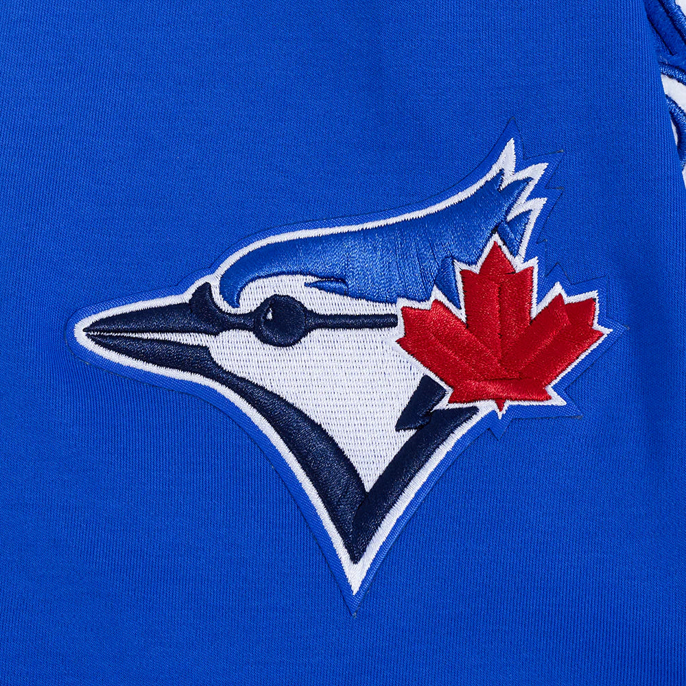 MLB TORONTO BLUE JAYS CLASSIC CHENILLE MEN'S DOUBLE KNIT SHORT SLEEVE PULLOVER HOODIE