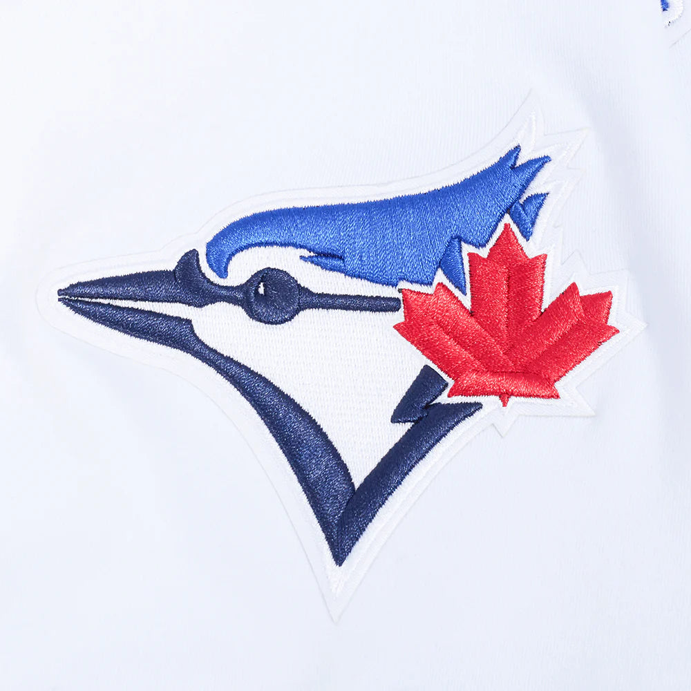 MLB TORONTO BLUE JAYS CLASSIC CHENILLE MEN'S DOUBLE KNIT SHORT SLEEVE PULLOVER HOODIE