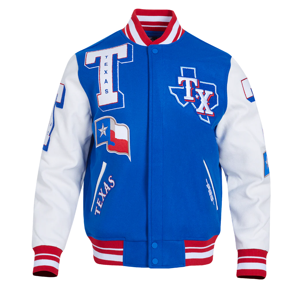 MLB TEXAS RANGERS MASHUP MEN'S RIB WOOL VARSITY JACKET