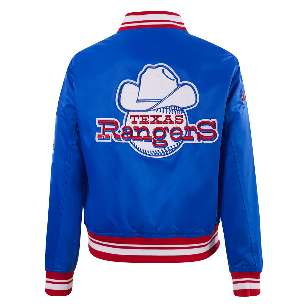 MLB TEXAS RANGERS RETRO CLASSIC WOMEN'S RIB SATIN JACKET
