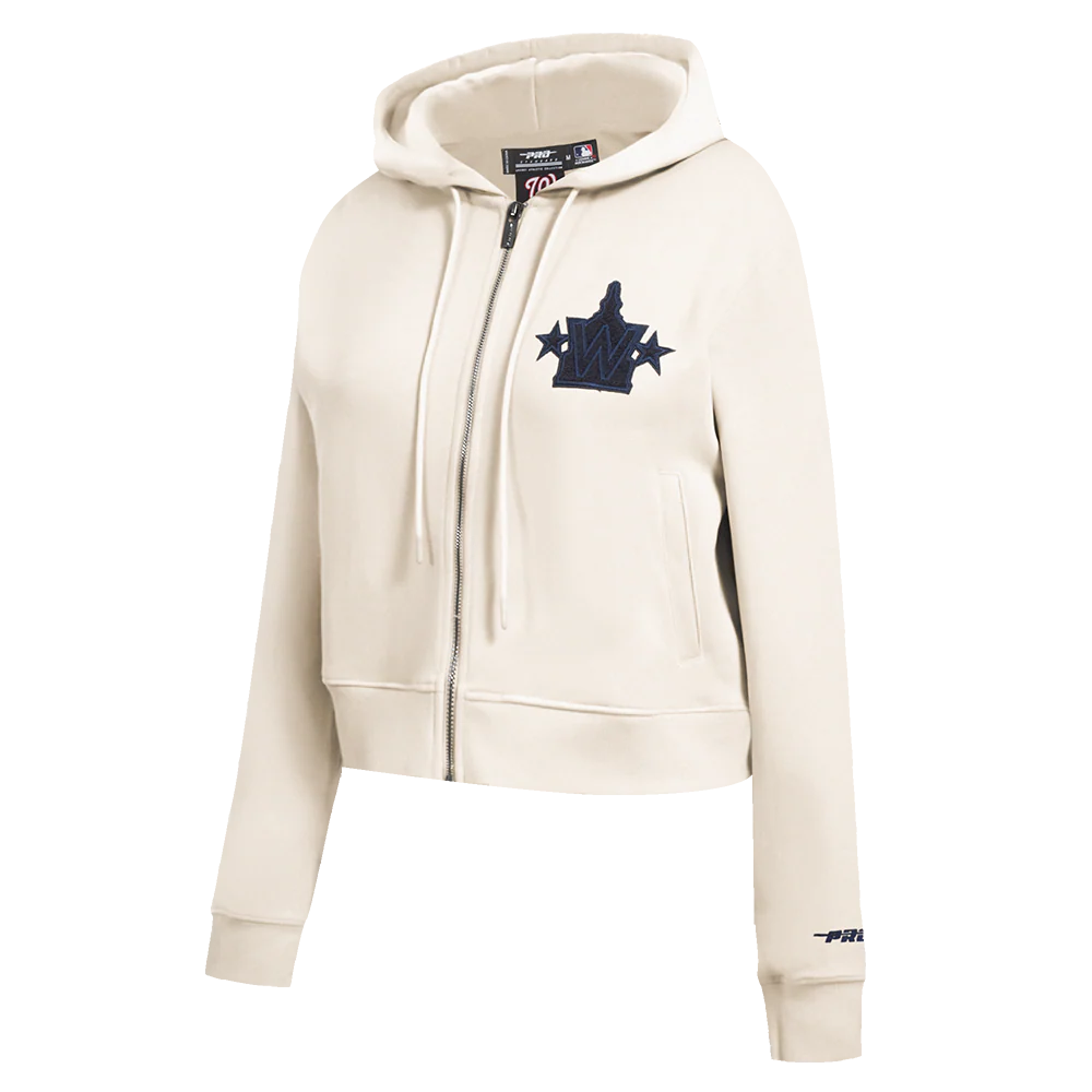 MLB WASHINGTON NATIONALS TRIPLE TONAL WOMEN'S DOUBLE KNIT FULL ZIP HOODIE