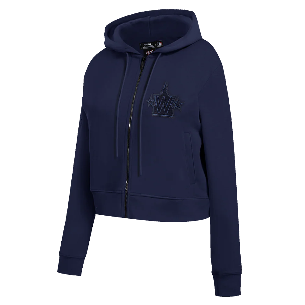 MLB WASHINGTON NATIONALS TRIPLE TONAL WOMEN'S DOUBLE KNIT FULL ZIP HOODIE