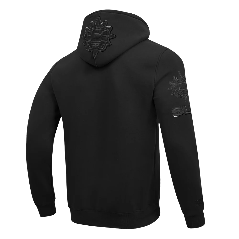 WNBA CONNECTICUT SUN TRIPLE BLACK MEN'S DOUBLE KNIT PULLOVER HOODIE