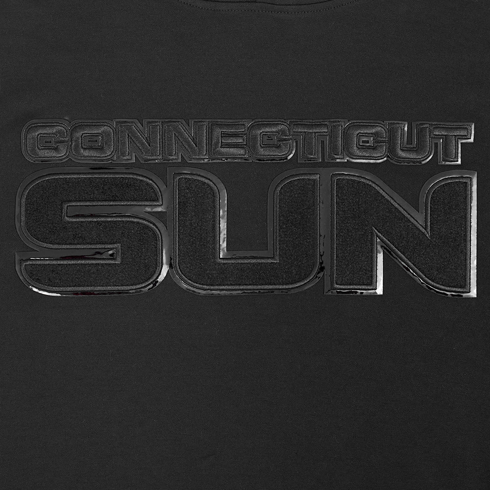WNBA CONNECTICUT SUN TRIPLE BLACK MEN'S DOUBLE KNIT PULLOVER HOODIE