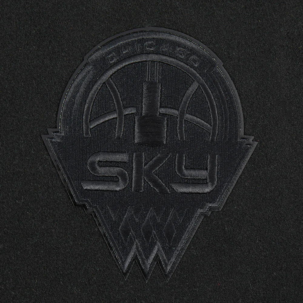 WNBA CHICAGO SKY TRIPLE BLACK WOMEN'S RIB WOOL VARSITY JACKET