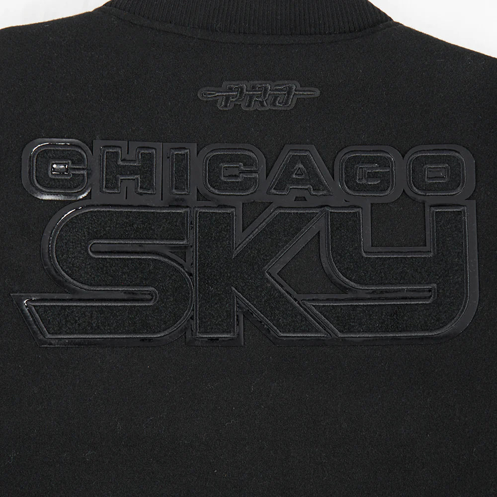 WNBA CHICAGO SKY TRIPLE BLACK WOMEN'S RIB WOOL VARSITY JACKET