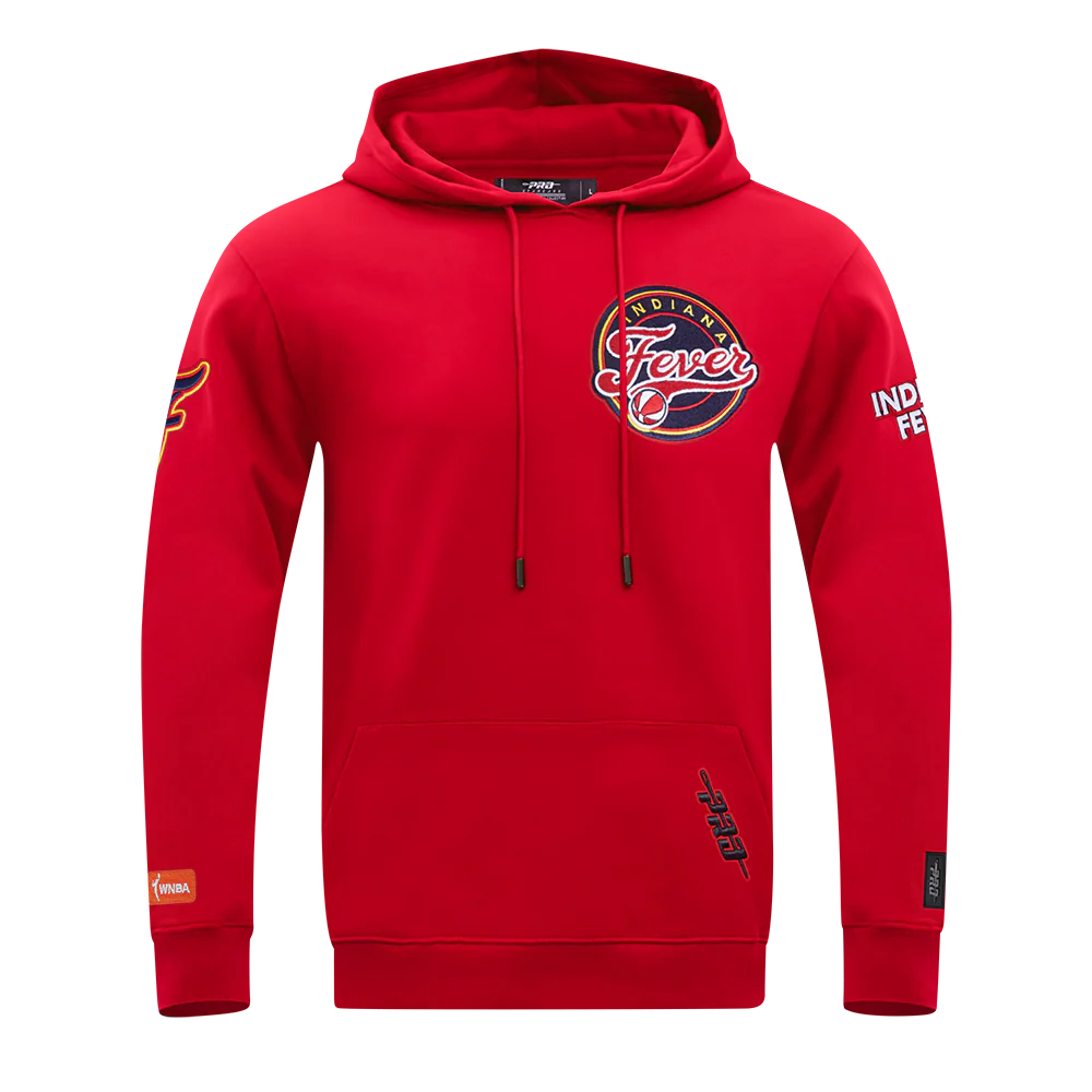 WNBA INDIANA FEVER CLASSIC CHENILLE MEN'S DOUBLE KNIT PULLOVER HOODIE