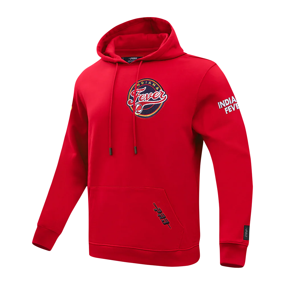 WNBA INDIANA FEVER CLASSIC CHENILLE MEN'S DOUBLE KNIT PULLOVER HOODIE