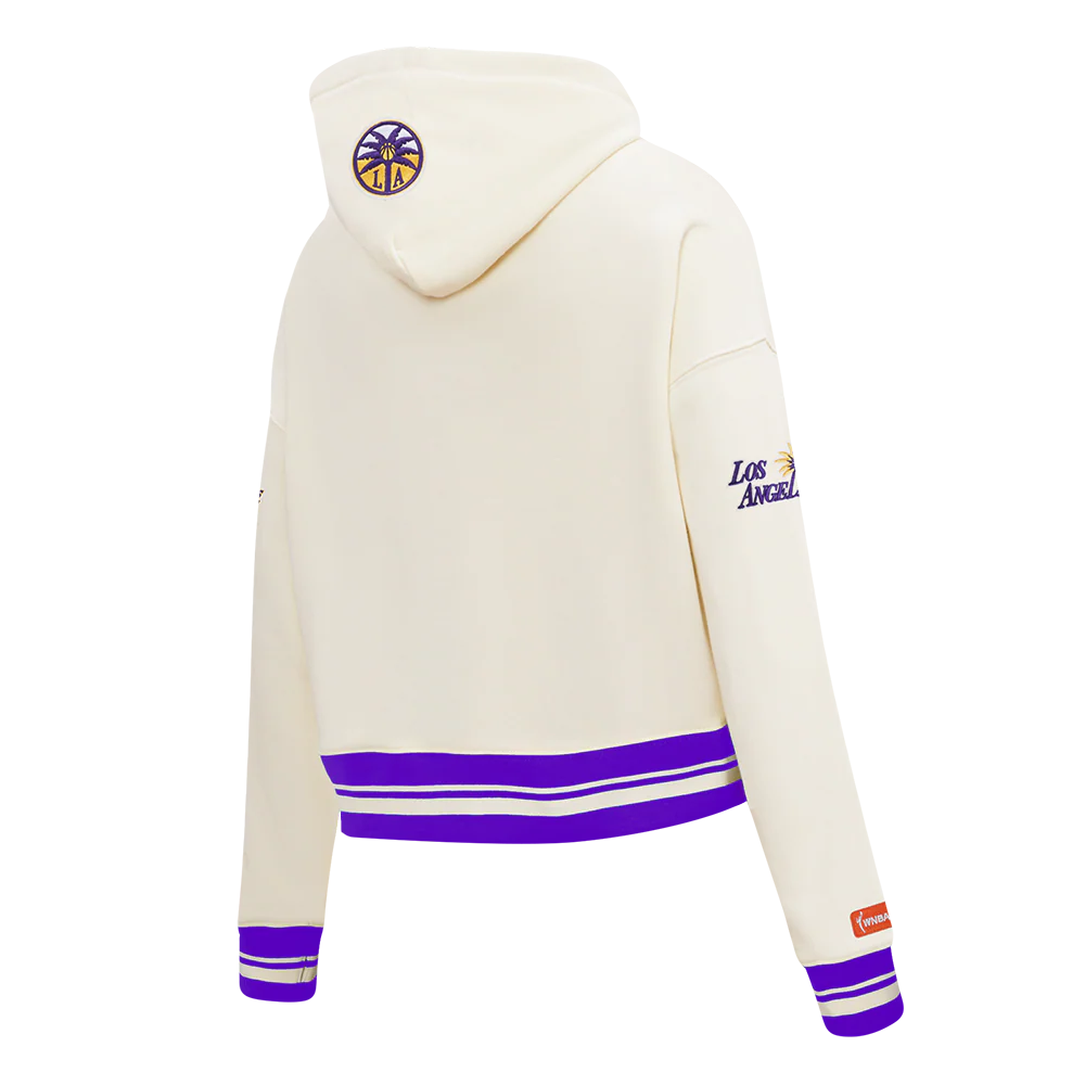 WNBA LOS ANGELES SPARKS RETRO CLASSICS WOMEN'S RIB FLEECE CROPPED PULLOVER HOODIE