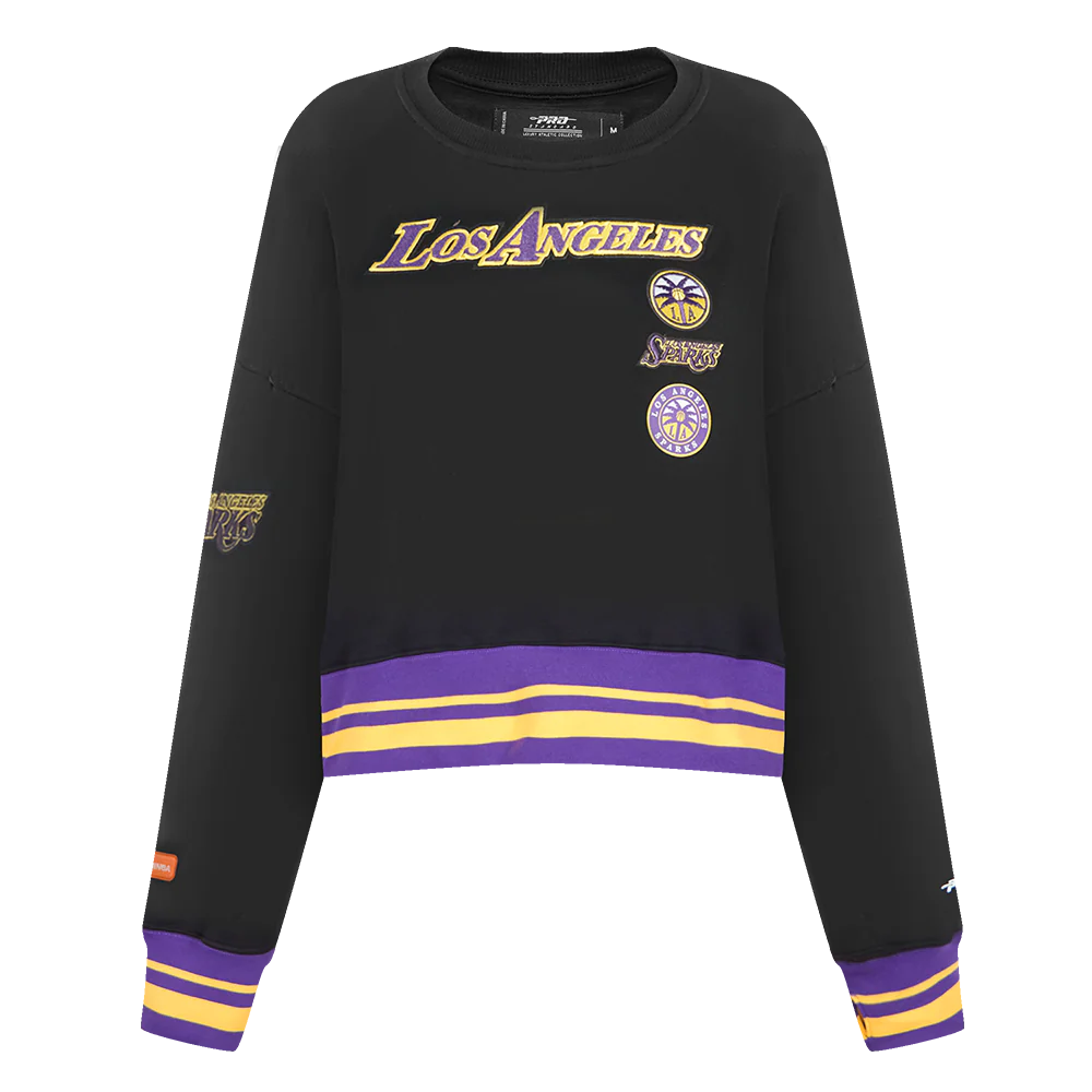 WNBA LOS ANGELES SPARKS RETRO CLASSICS WOMEN'S RIB FLEECE CREWNECK