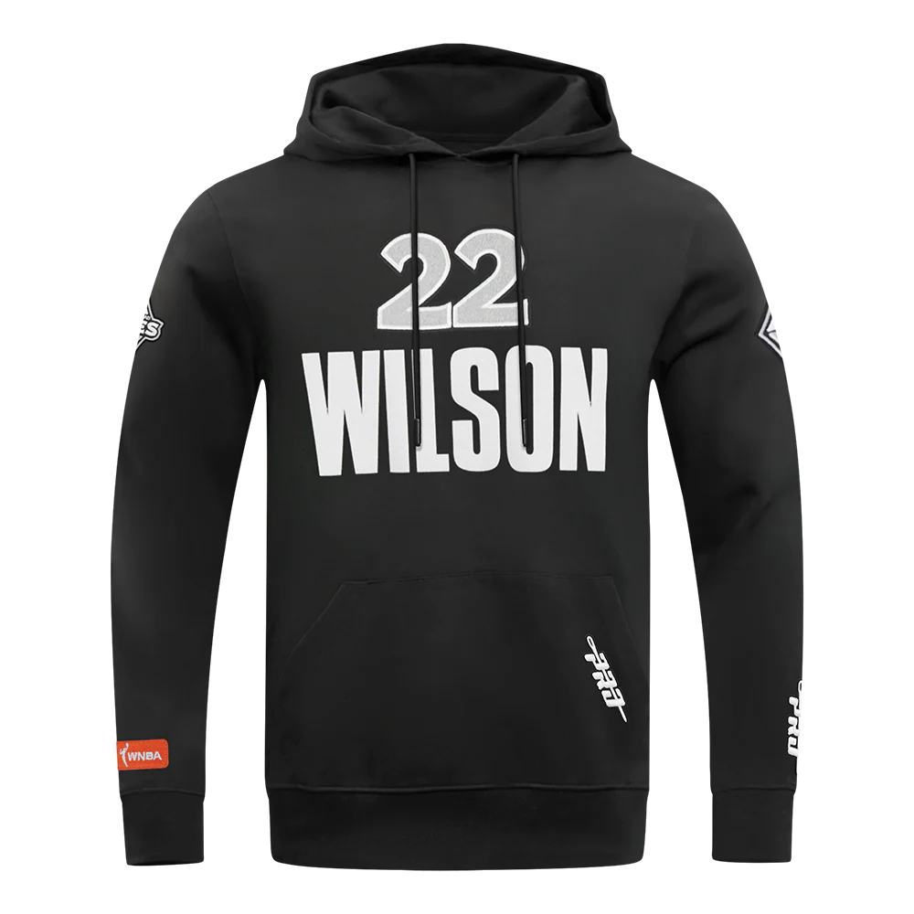 WNBA LAS VEGAS ACES A'JA WILSON #22 CLASSIC PLAYER NAME AND NUMBER MEN'S FLEECE PULLOVER HOODIE