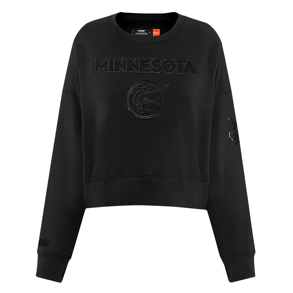 WNBA MINNESOTA LYNX TRIPLE BLACK WOMEN'S FLEECE CREWNECK