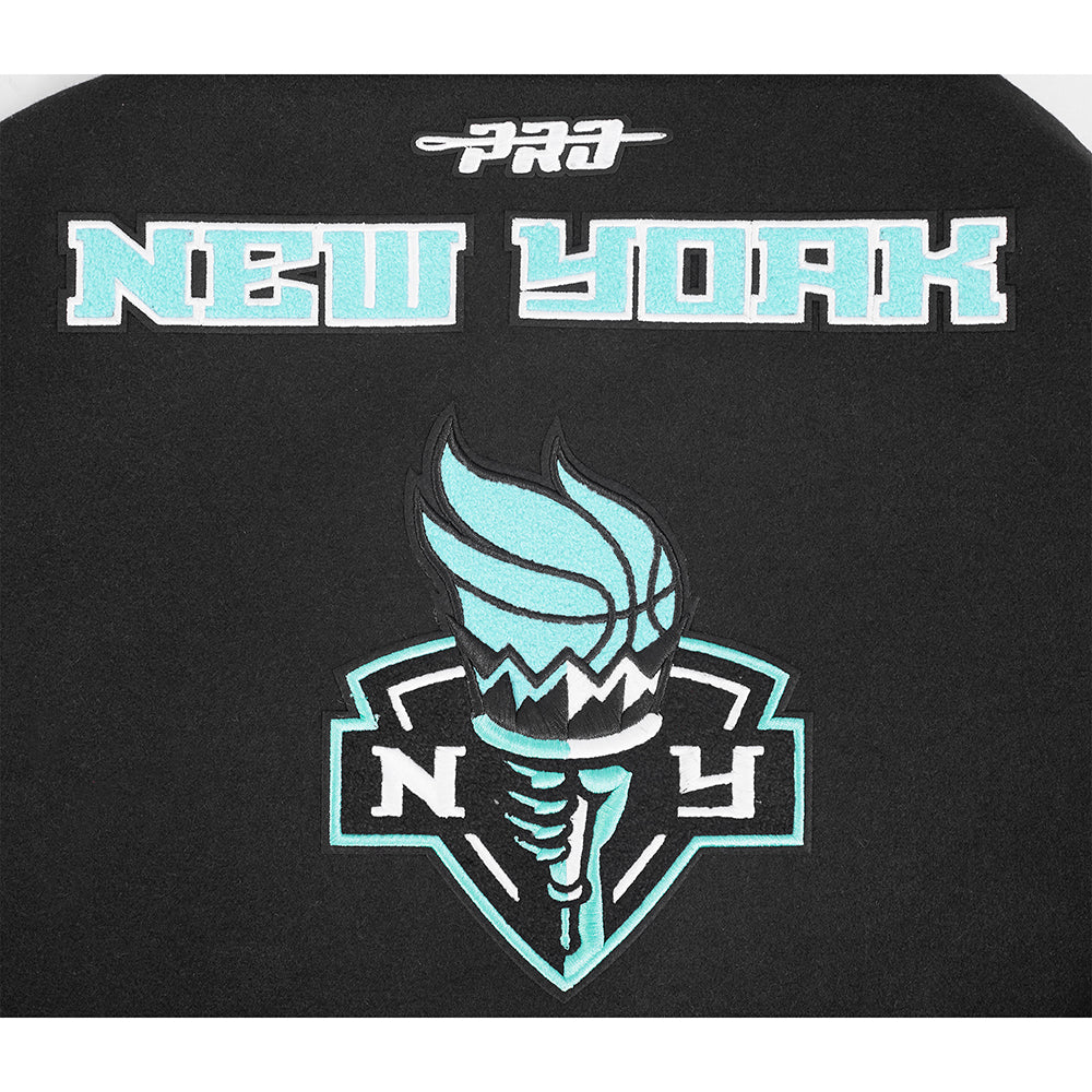 WNBA NEW YORK LIBERTY RETRO CLASSICS WOMEN'S RIB WOOL VARSITY JACKET