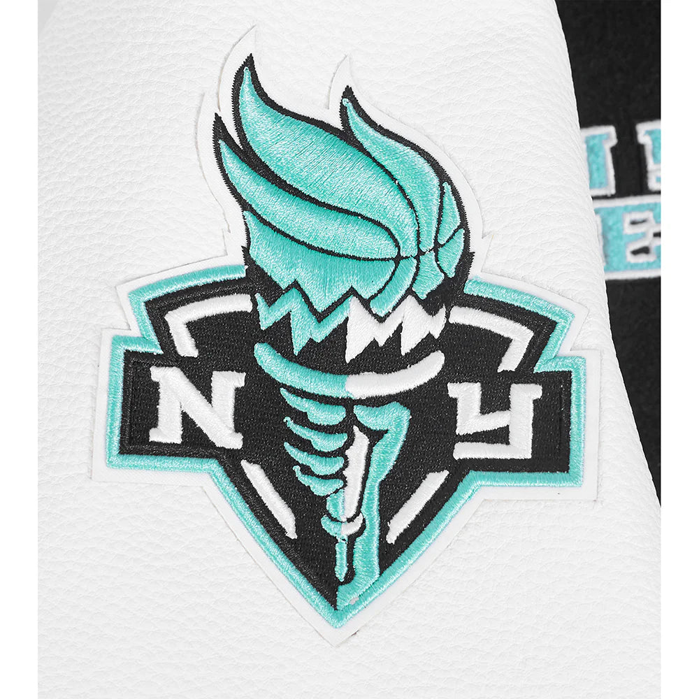WNBA NEW YORK LIBERTY RETRO CLASSICS WOMEN'S RIB WOOL VARSITY JACKET