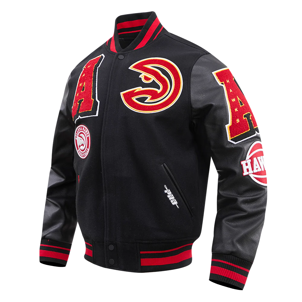NBA ATLANTA HAWKS MASHUP MEN'S RIB WOOL VARSITY JACKET