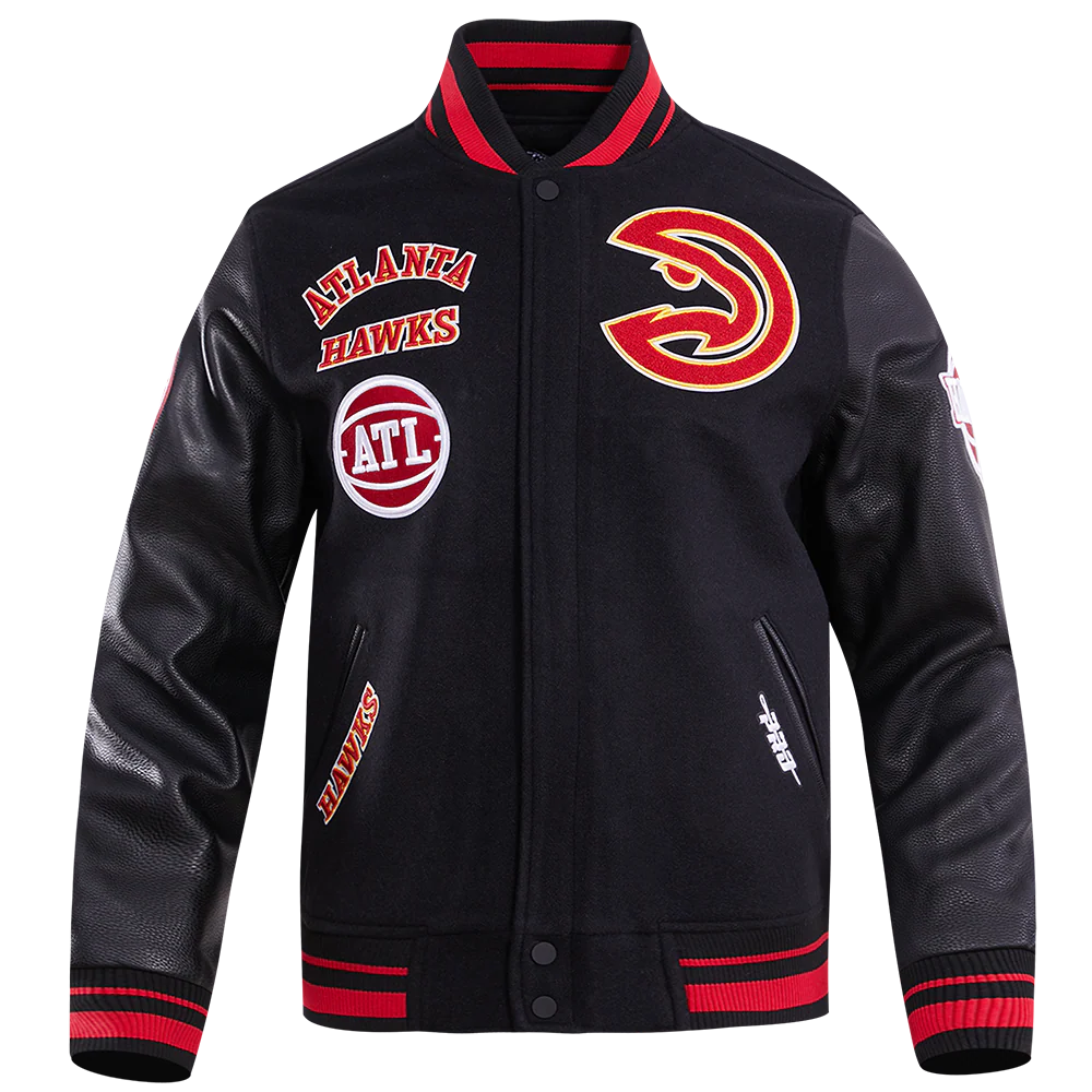 NBA ATLANTA HAWKS RETRO CLASSIC MEN'S RIB WOOL VARSITY JACKET