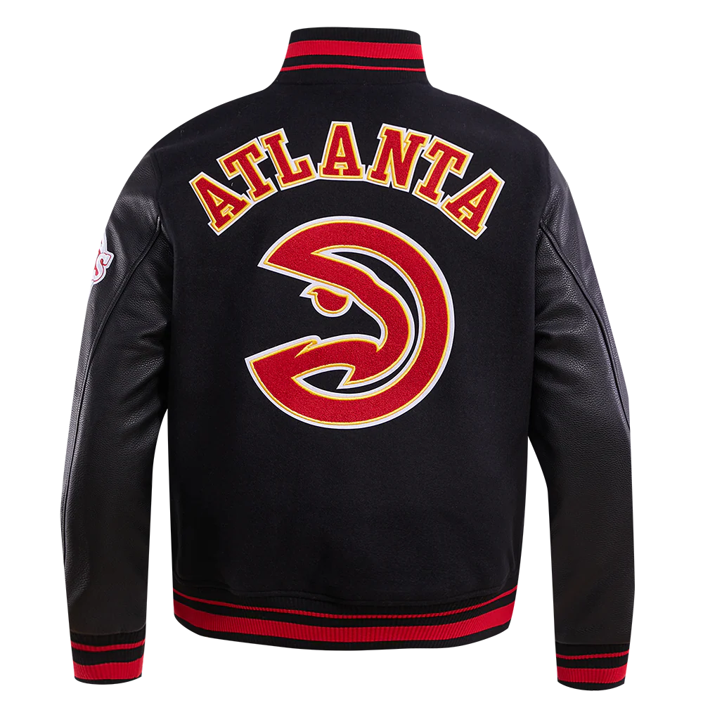 NBA ATLANTA HAWKS RETRO CLASSIC MEN'S RIB WOOL VARSITY JACKET