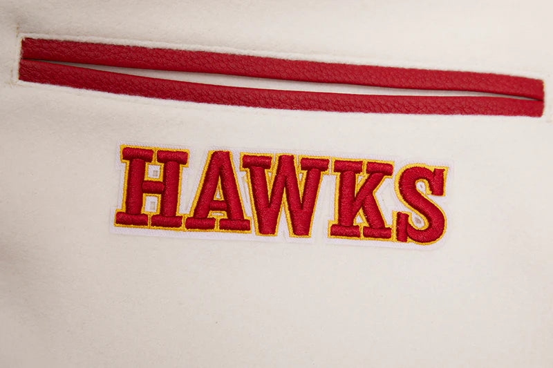 NBA ATLANTA HAWKS RETRO CLASSIC MEN'S RIB WOOL VARSITY JACKET