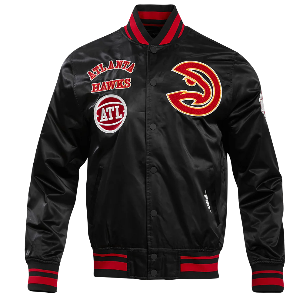NBA ATLANTA HAWKS RETRO CLASSIC MEN'S RIB SATIN JACKET