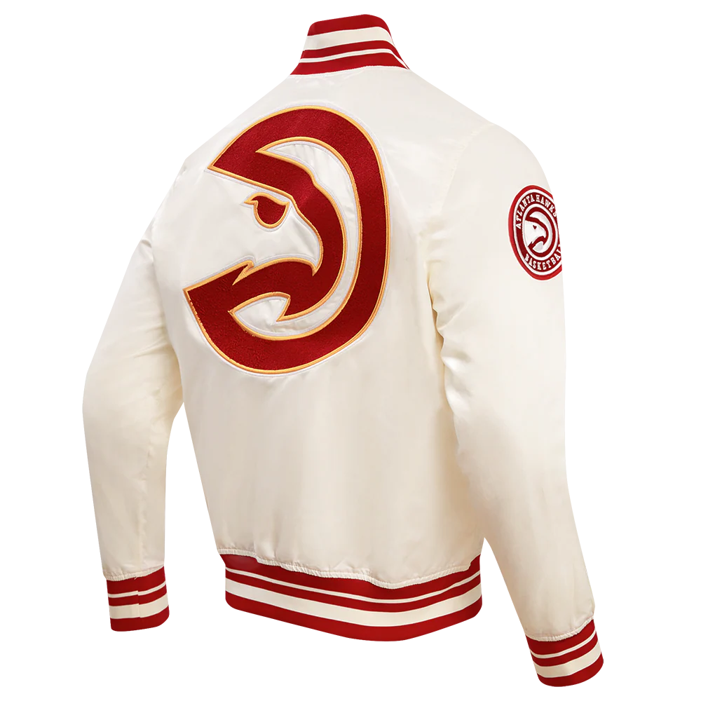 NBA ATLANTA HAWKS RETRO CLASSIC MEN'S RIB SATIN JACKET