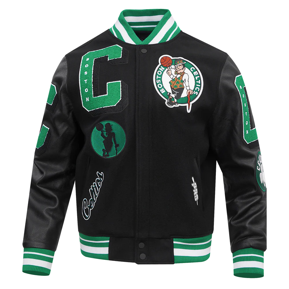 NBA BOSTON CELTICS MASHUP MEN'S RIB WOOL VARSITY JACKET