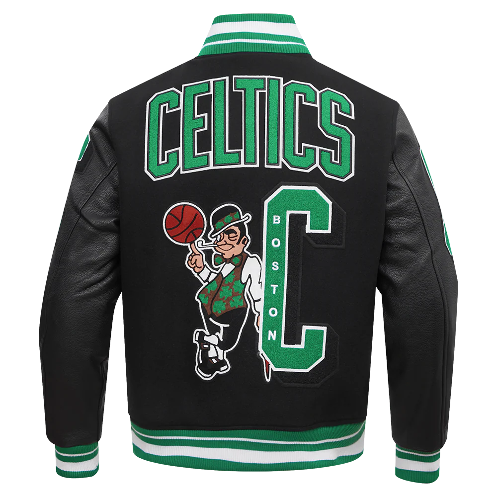 NBA BOSTON CELTICS MASHUP MEN'S RIB WOOL VARSITY JACKET