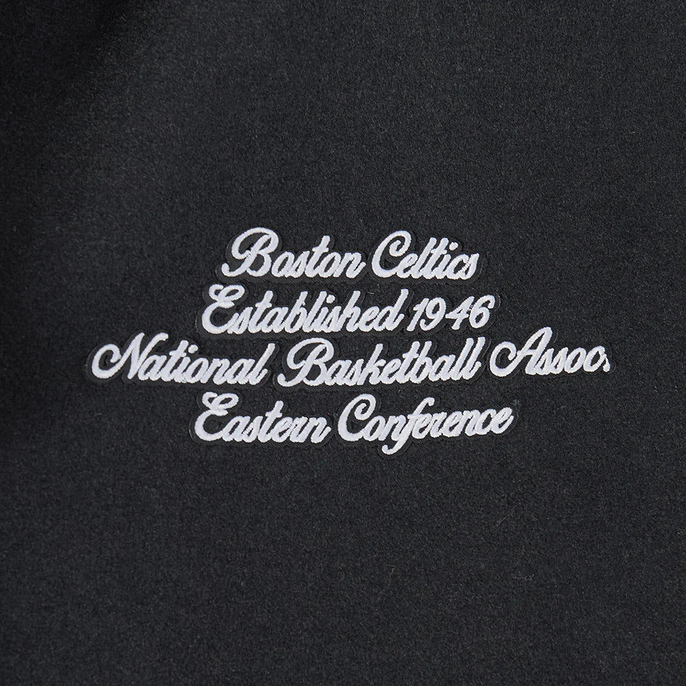 NBA BOSTON CELTICS TEAM PENNANTS MEN'S RIB WOOL VARSITY JACKET