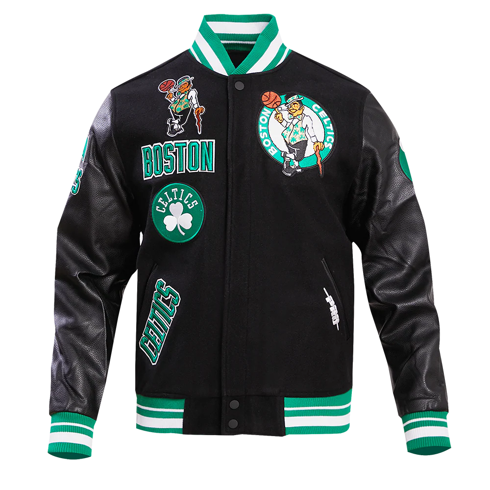 NBA BOSTON CELTICS RETRO CLASSIC MEN'S RIB WOOL VARSITY JACKET