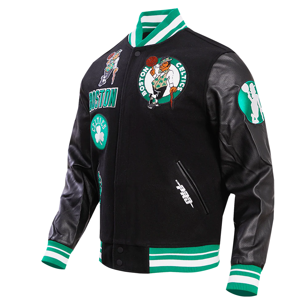 NBA BOSTON CELTICS RETRO CLASSIC MEN'S RIB WOOL VARSITY JACKET
