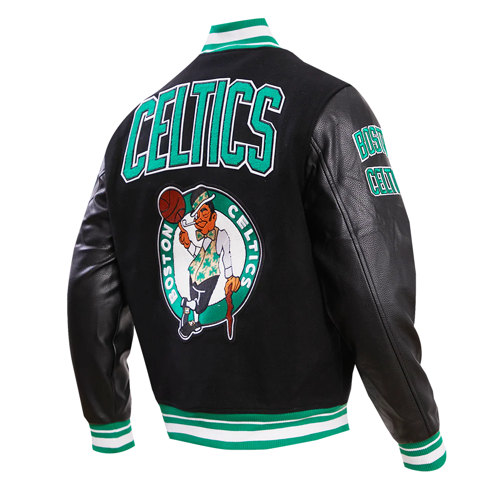 NBA BOSTON CELTICS RETRO CLASSIC MEN'S RIB WOOL VARSITY JACKET