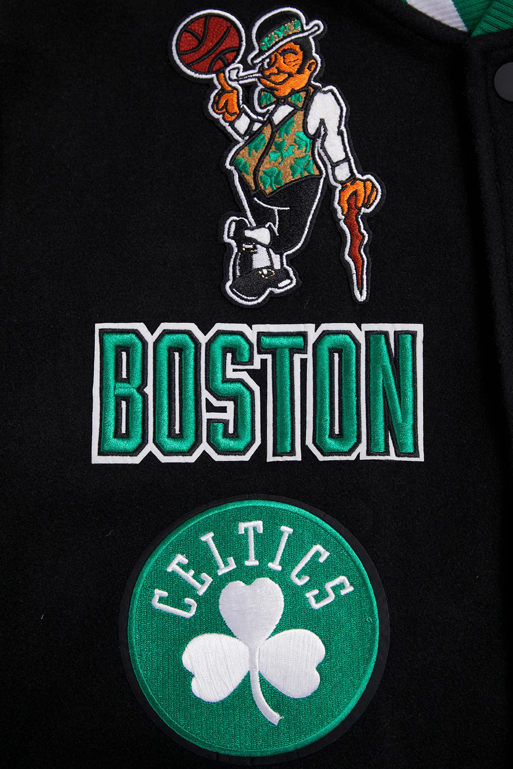 NBA BOSTON CELTICS RETRO CLASSIC MEN'S RIB WOOL VARSITY JACKET