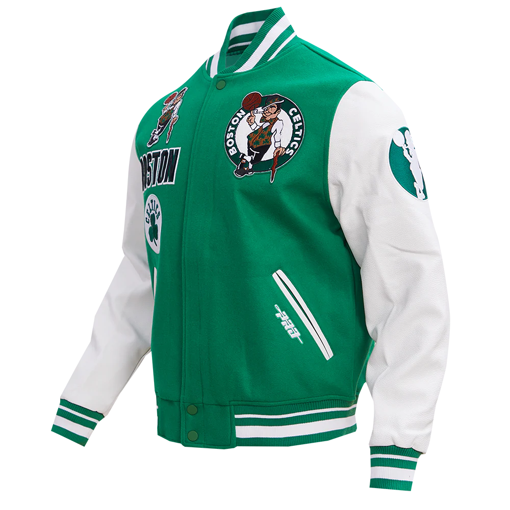 NBA BOSTON CELTICS RETRO CLASSIC MEN'S RIB WOOL VARSITY JACKET