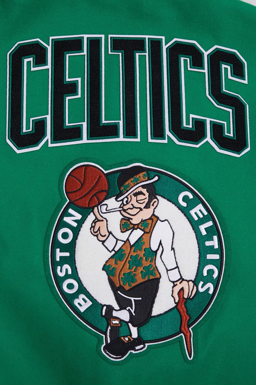 NBA BOSTON CELTICS RETRO CLASSIC MEN'S RIB WOOL VARSITY JACKET