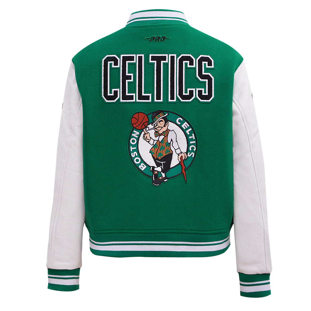 NBA BOSTON CELTICS RETRO CLASSIC WOMEN'S RIB WOOL VARSITY JACKET