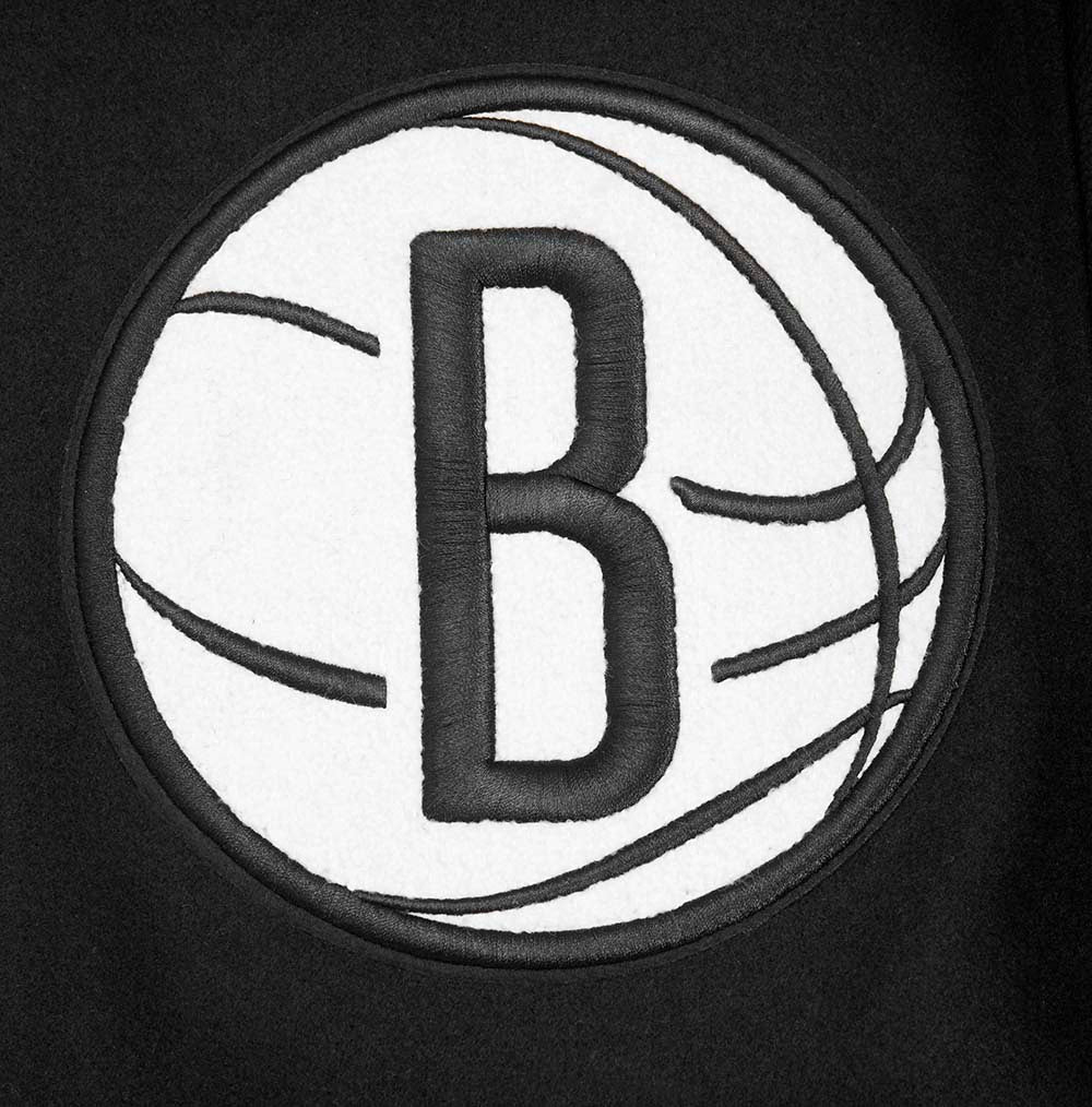NBA BROOKLYN NETS MASHUP MEN'S RIB WOOL VARSITY JACKET