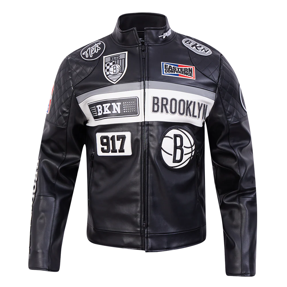 NBA BROOKLYN NETS MEN'S MOTO JACKET