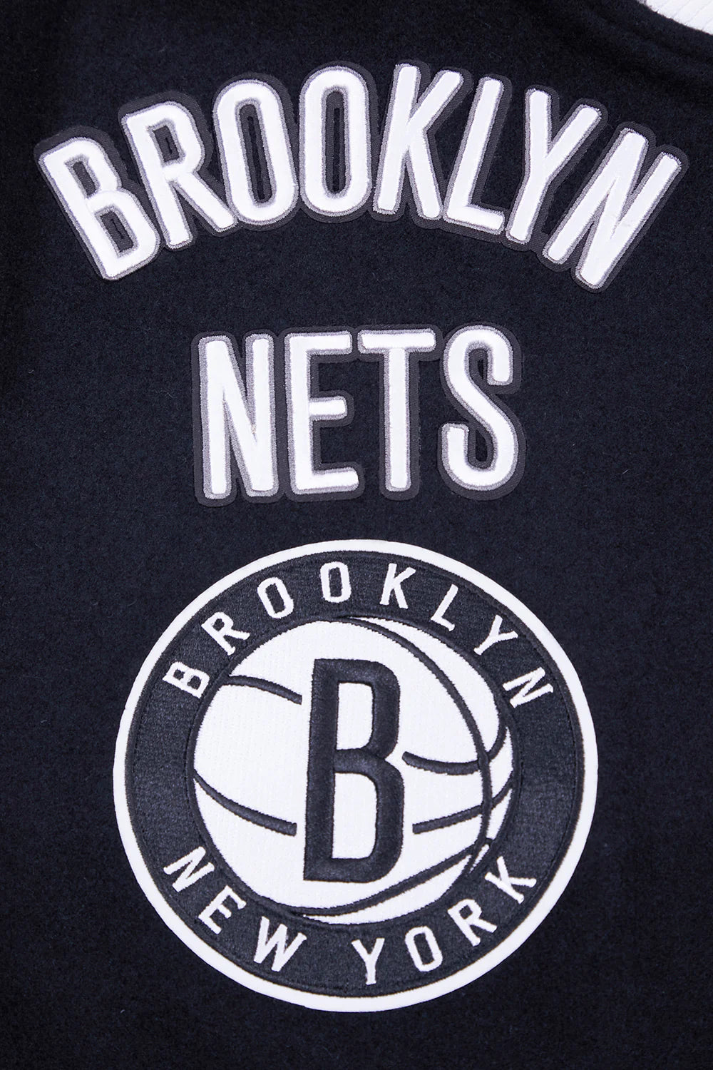 NBA BROOKLYN NETS RETRO CLASSIC MEN'S RIB WOOL VARSITY JACKET