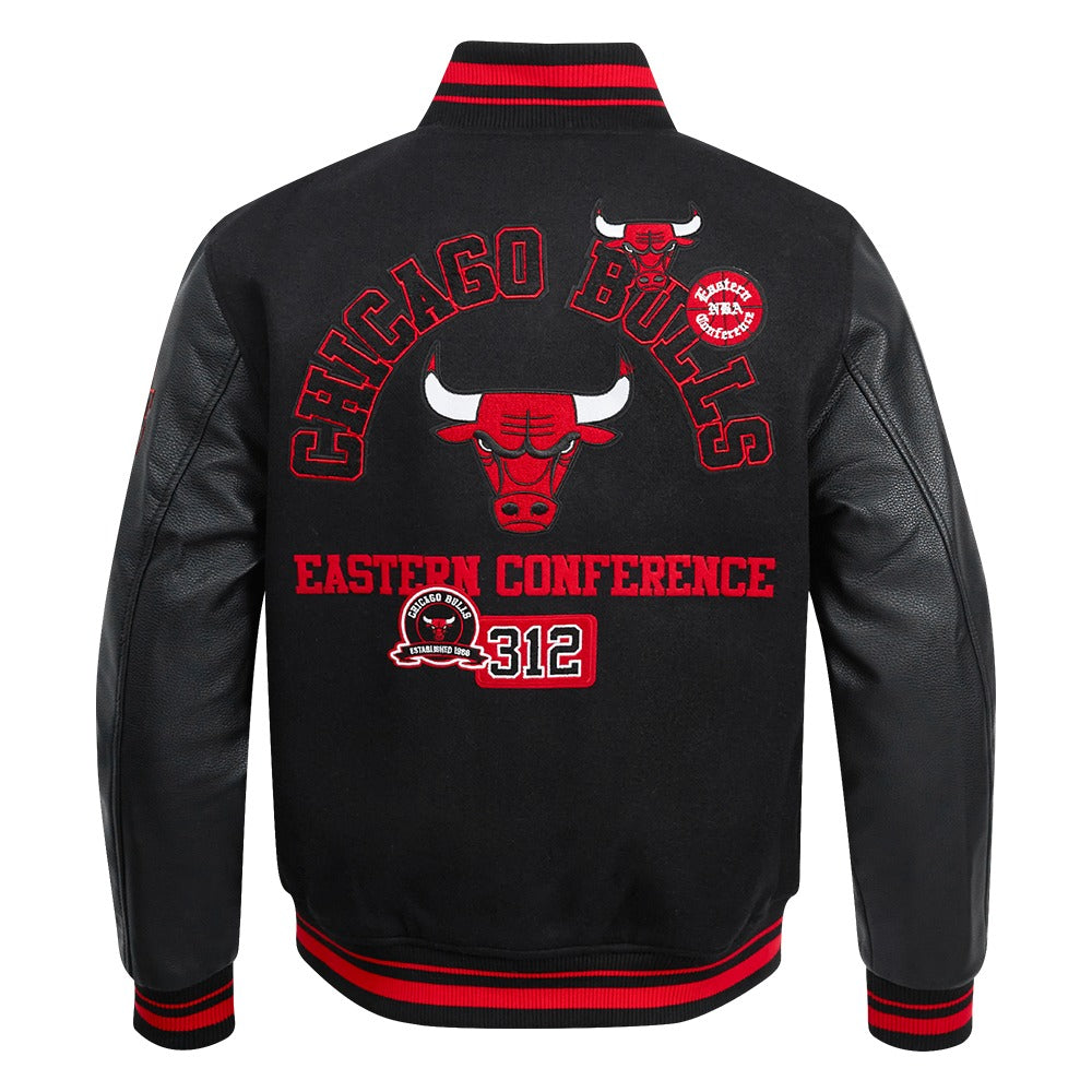 CHICAGO BULLS AREA CODE M RIB WOOL VARSITY JACKET