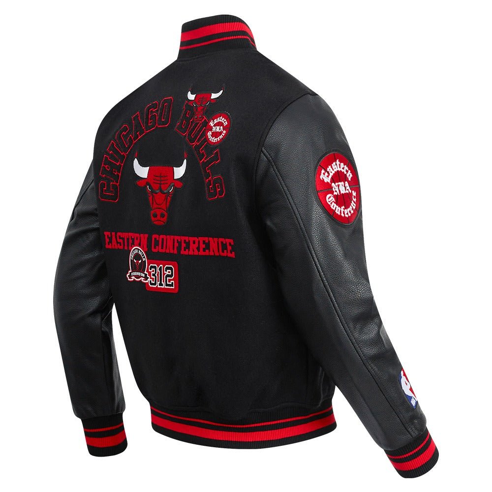 CHICAGO BULLS AREA CODE M RIB WOOL VARSITY JACKET