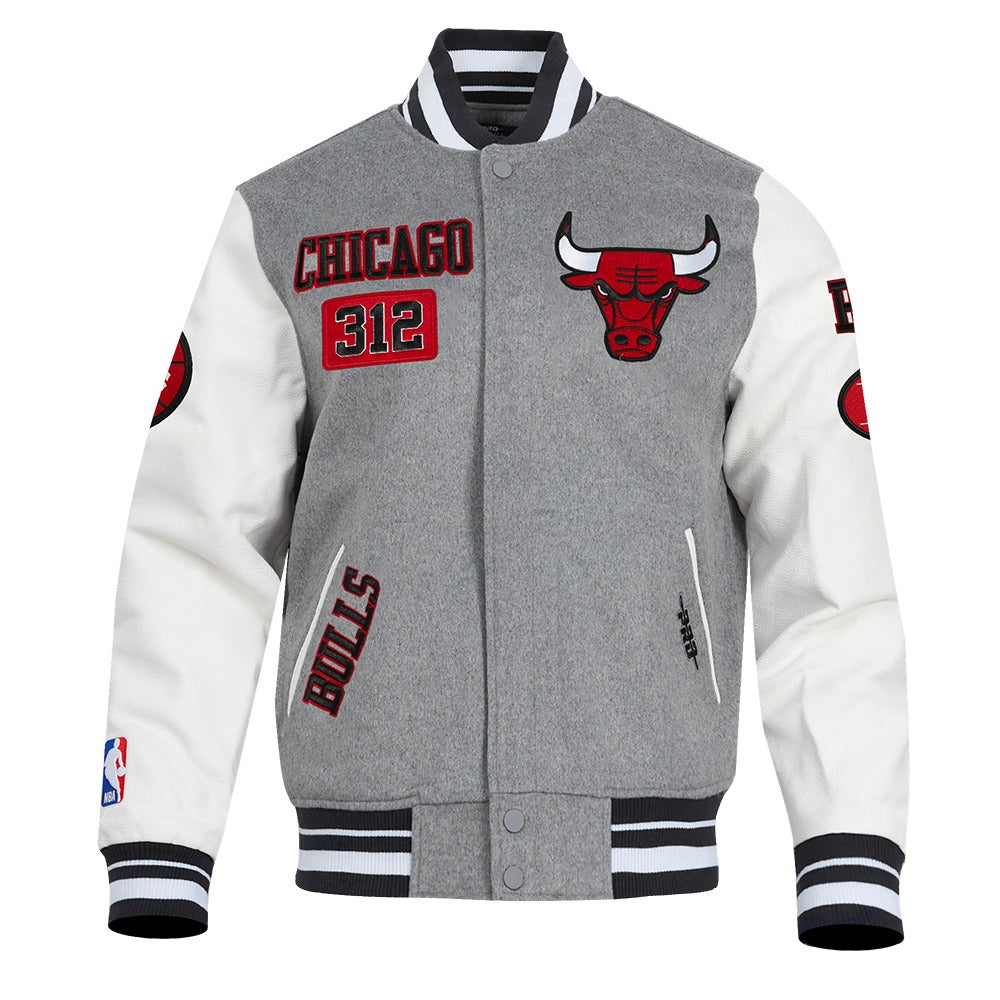 CHICAGO BULLS AREA CODE M RIB WOOL VARSITY JACKET